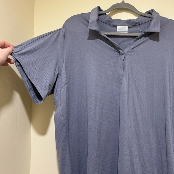 Men’s Columbia Light Purple + Grey Striped Lightweight Short Sleeve Polo Size 2X - Picture 12 of 12